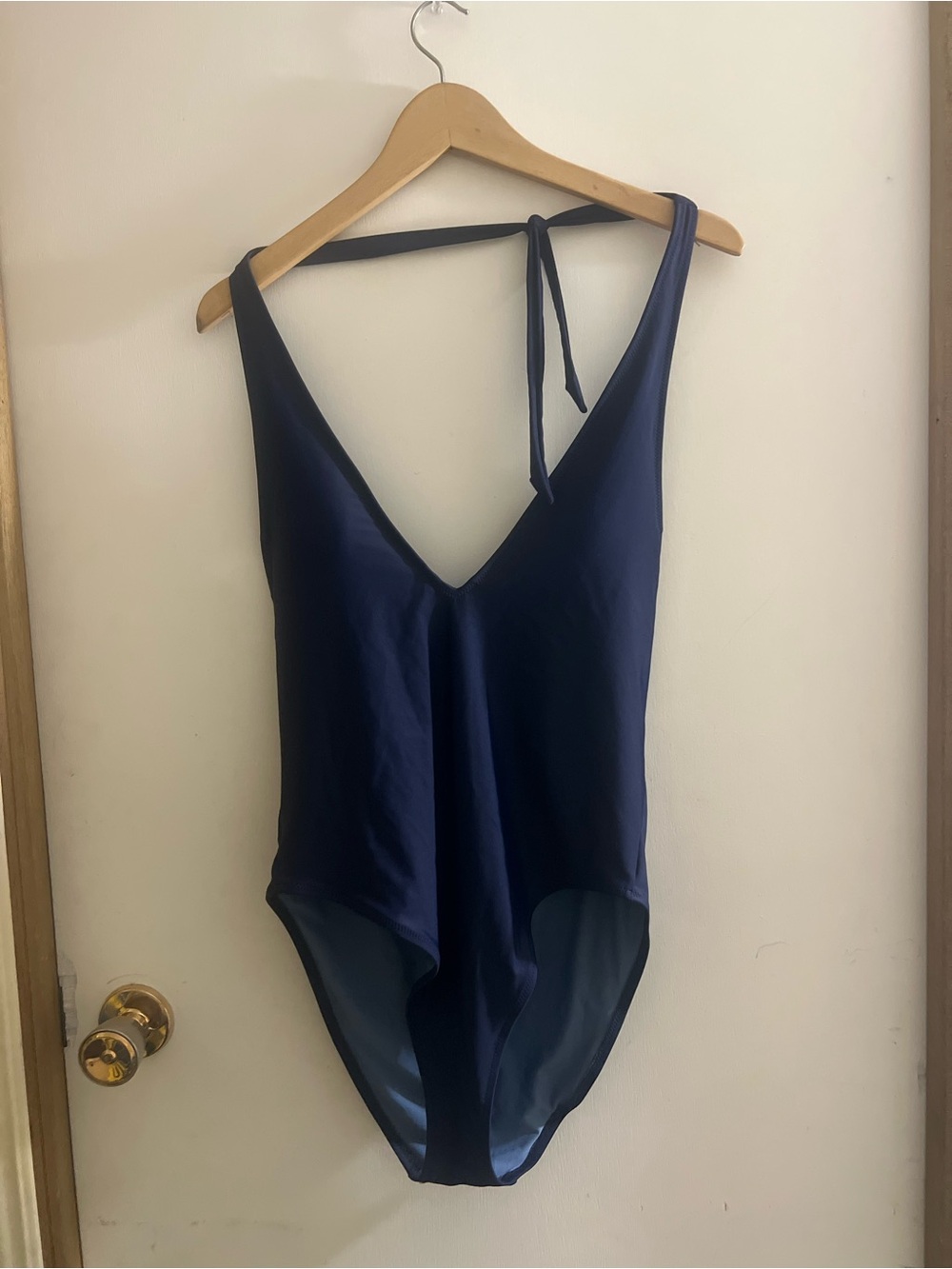 aerie Navy One-Piece Swimsuit with Tie Back